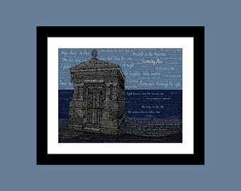 Edgar Allan Poe's poetry - Kingdom by the Sea signed original art print