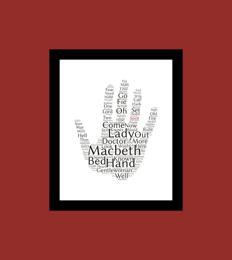 Shakespeare's Lady Macbeth Hand with Red 'Spot' | Etsy