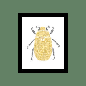 Edgar Allan Poe&#39;s &quot;The Goldbug&quot; (without skull) signed original art print