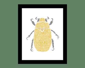 Edgar Allan Poe's "The Goldbug" (without skull) signed original art print