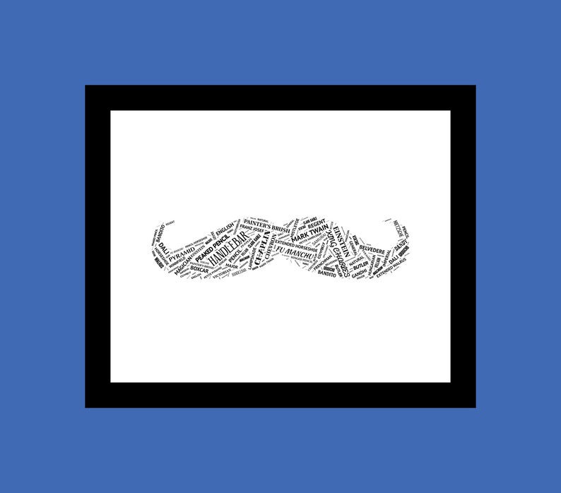 Moustache styles signed original art print image 1