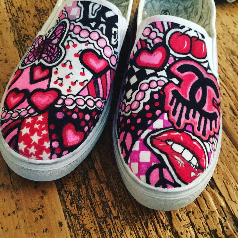 Womens custom sneakers vans for Valentines Day image 2