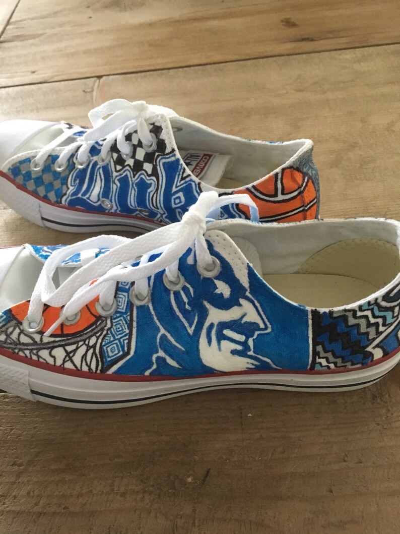 Duke University Hand Painted Custom Sneakers - Etsy