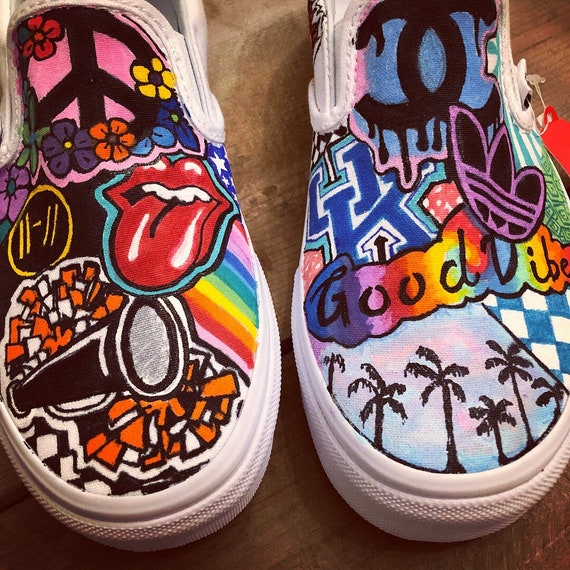 hand painted Vans or Converse sneakers 