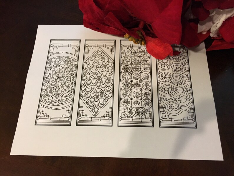 DIY Bookmarks- Set of 4- Printable Coloring Page- Instant Download ...