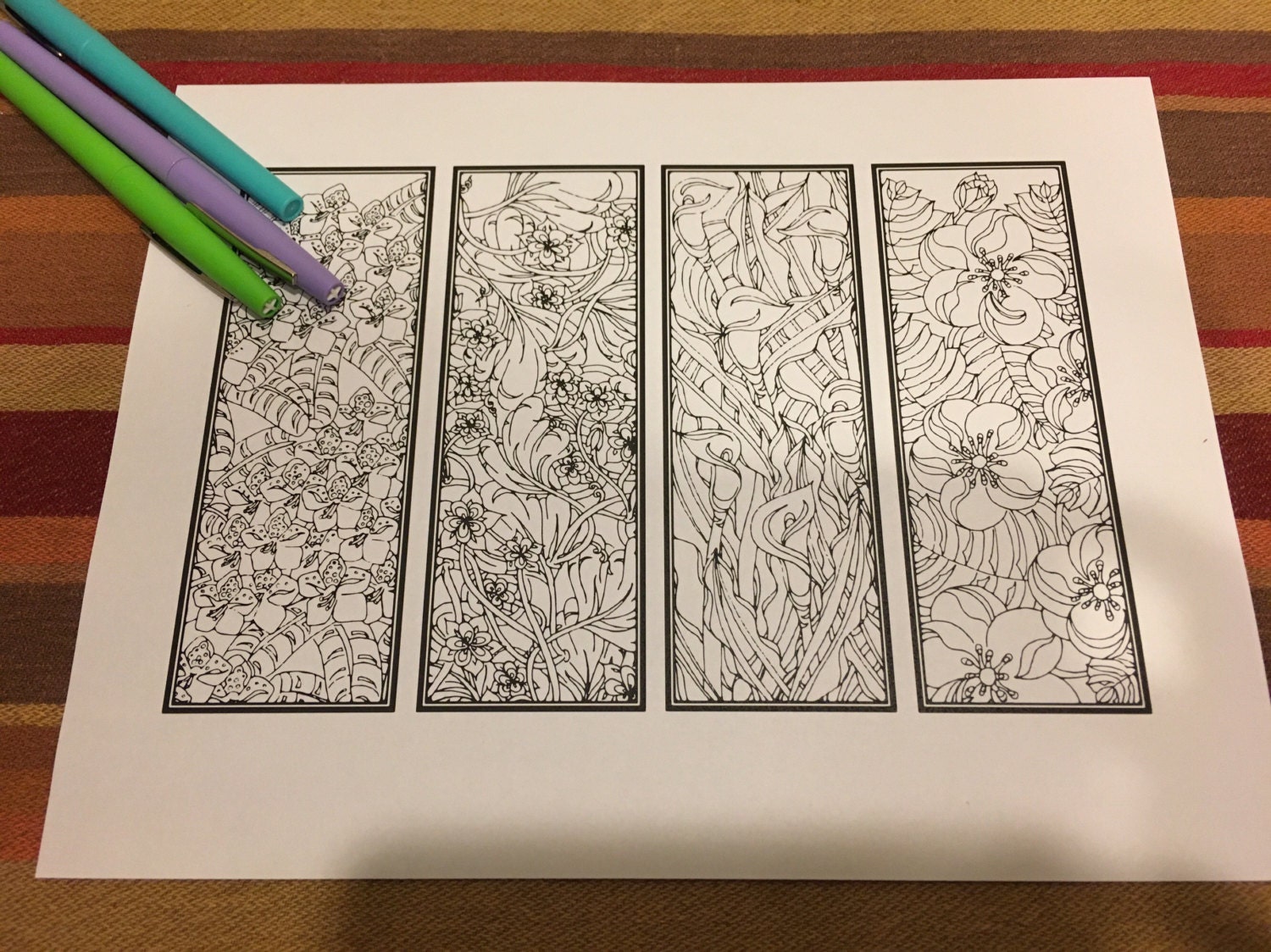 Adult Coloring Bookmark Printable Bookmark DIY Bookmarks Zentangle ...