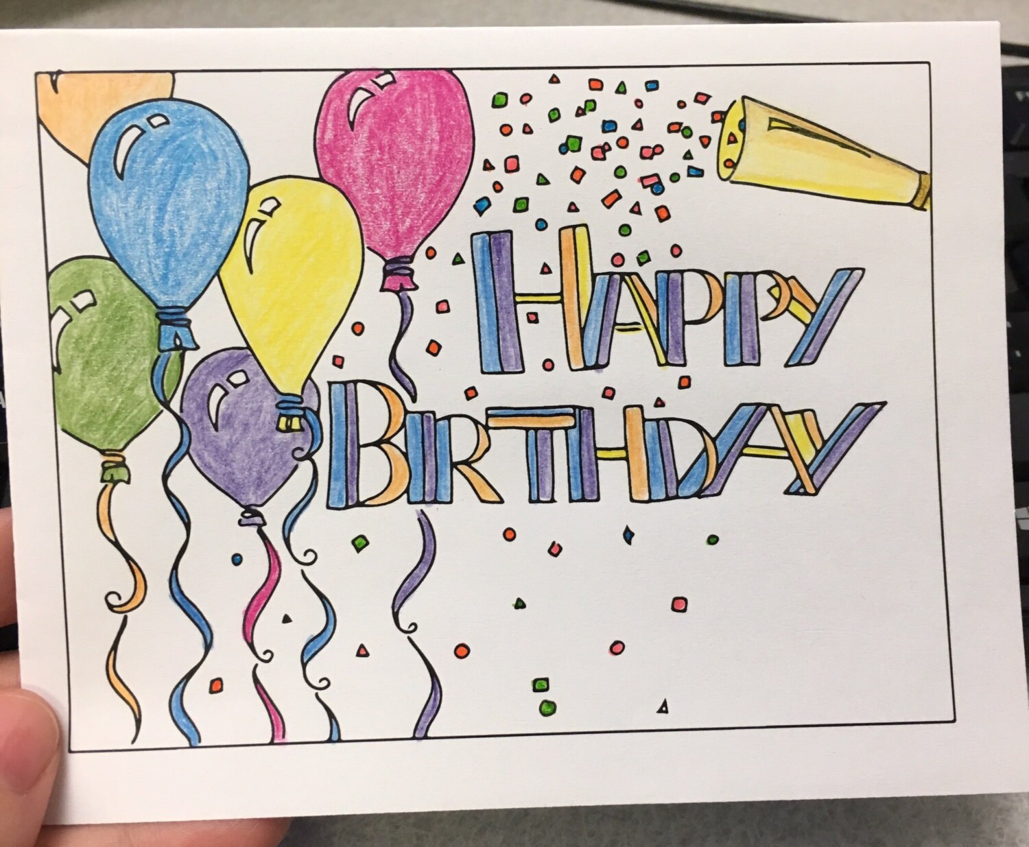Color Your Own Birthday Cards Print Your Own Designs Digital Download