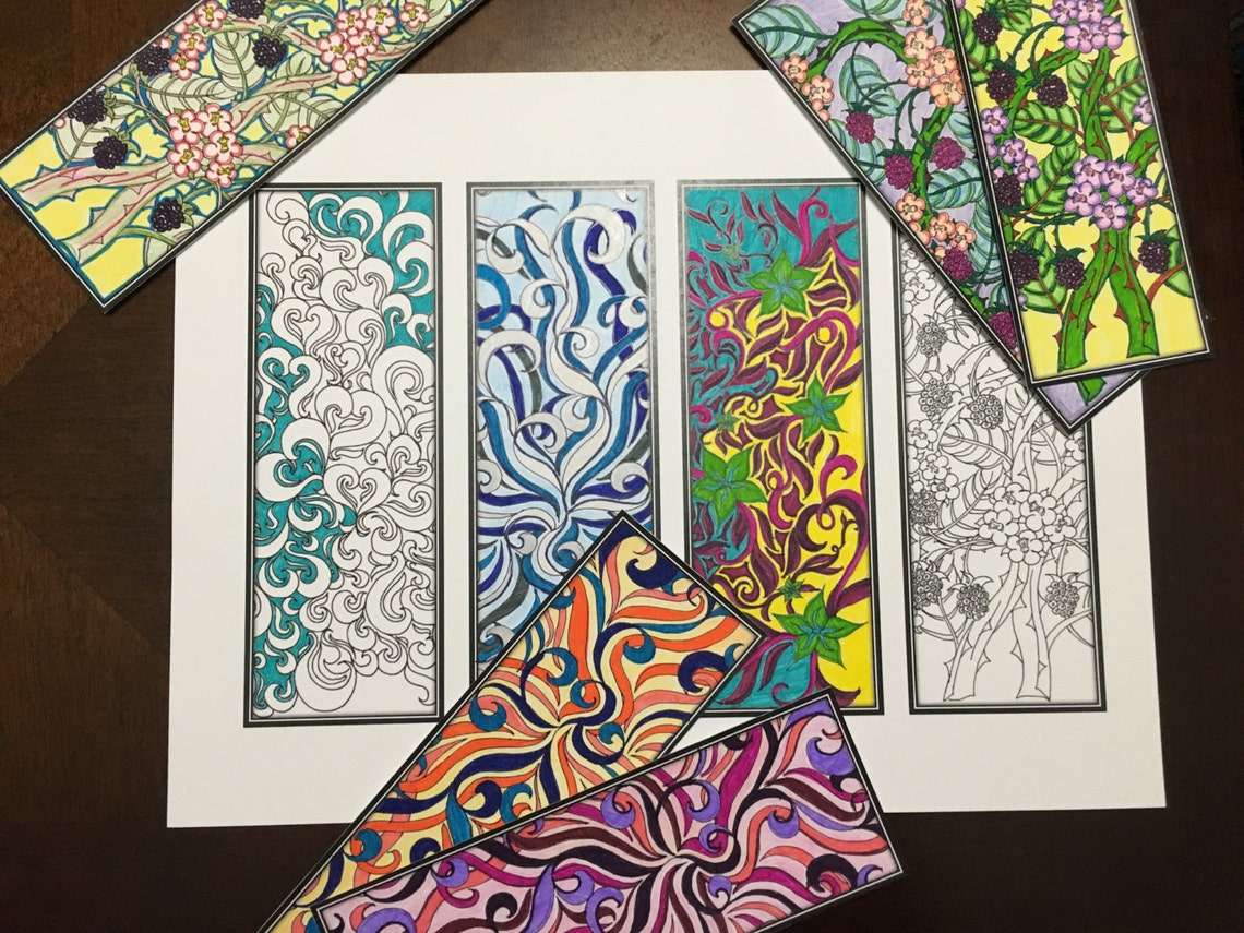 DIY Bookmarks Printable Coloring Page Adult Coloring Pages - Etsy