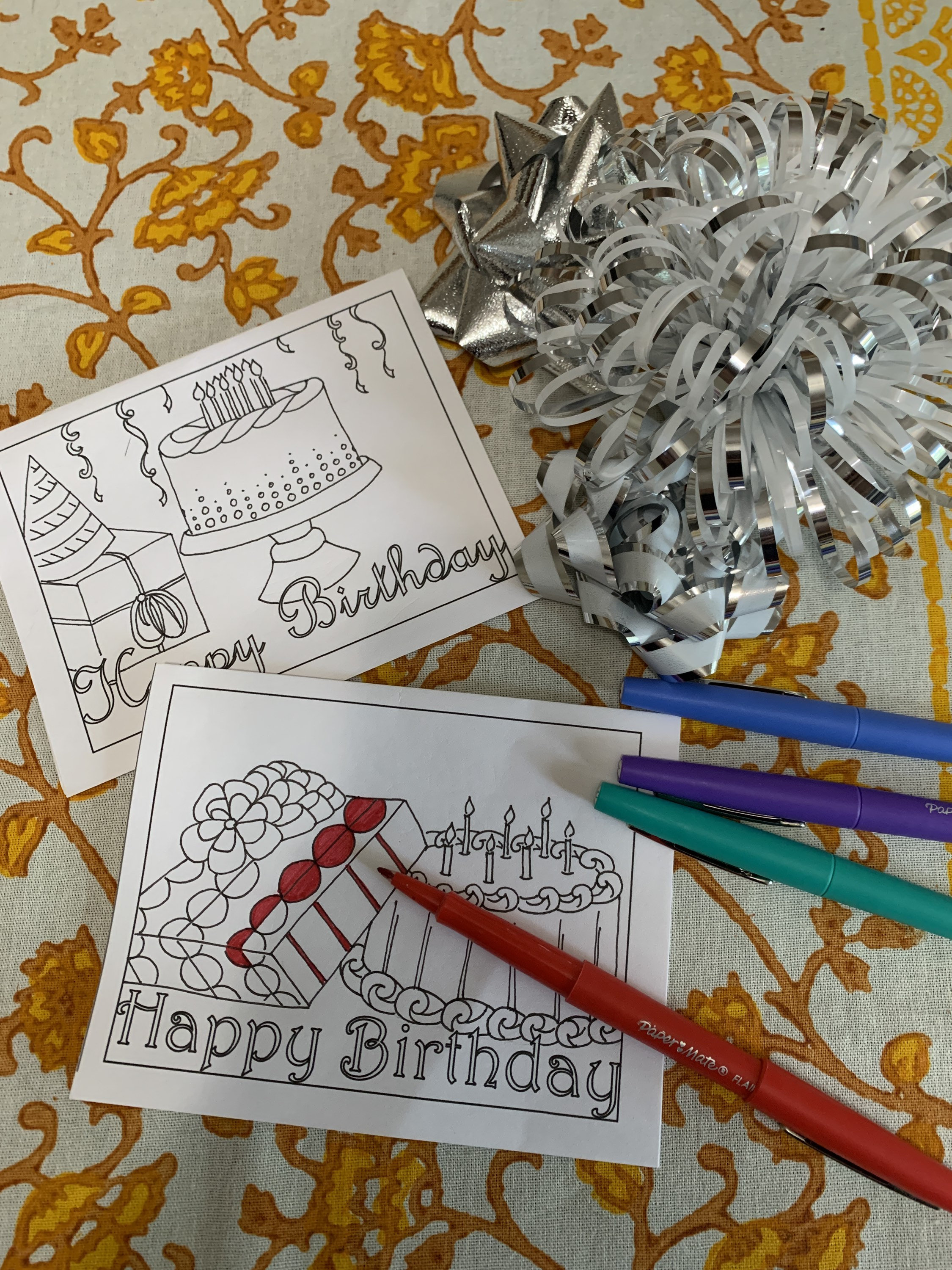 DIY Birthday Cards: Color Your Own Designs (digital Download) - Etsy