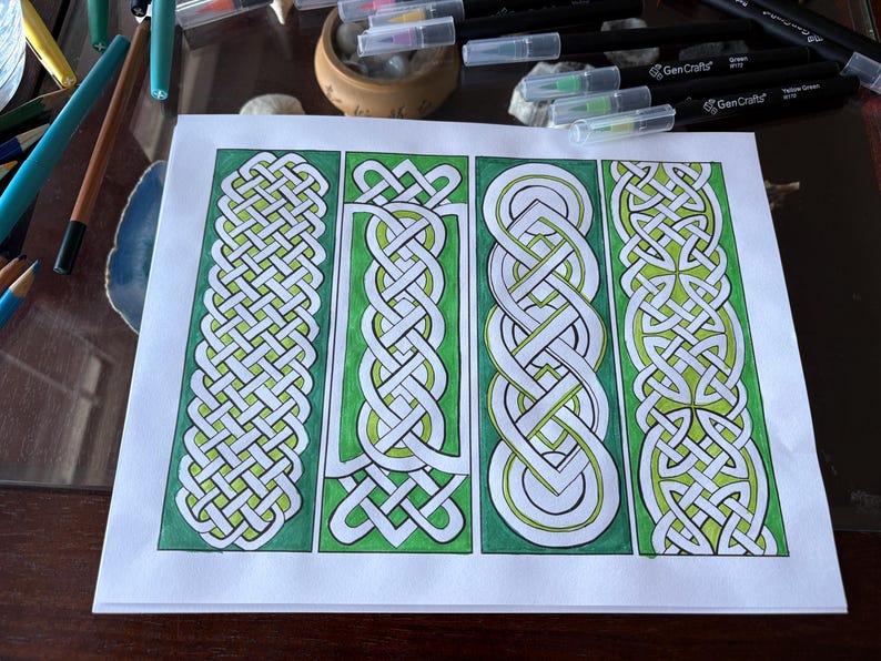 Celtic Ritual Markers Celtic Knot Bookmarks- Intricate Irish Bookmarks- St Patrick's Day ...