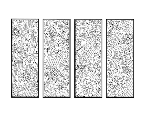 diy mandala bookmarks printable coloring page adult coloring etsy