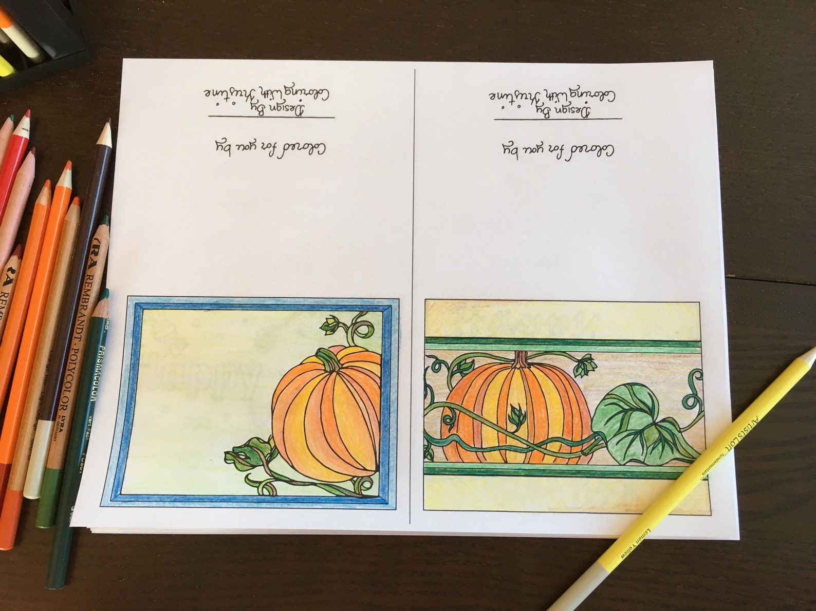 Color Your Own Fall Greeting Cards Set of Two Instant Download Holiday ...
