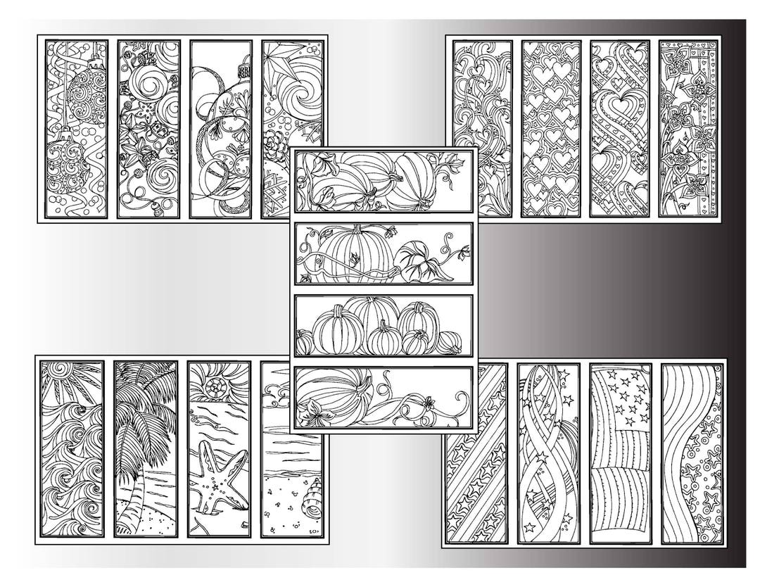 20 DIY Holiday Bookmarks! Printable Designs-bookmark Bundle-valentine's ...