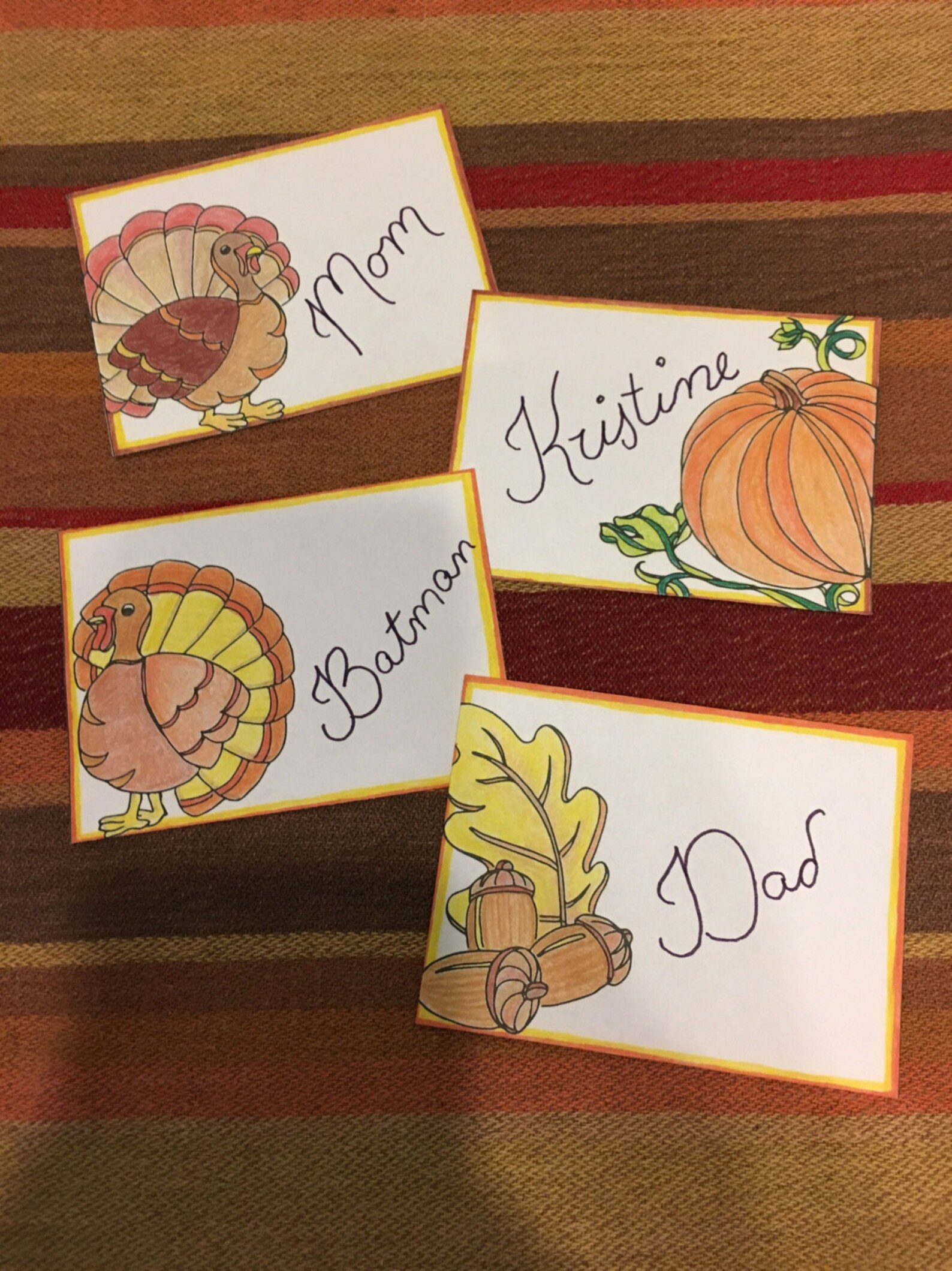 Thanksgiving Place Cards Print Your Own Festive Name Cards Etsy
