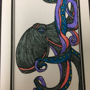 Octopus- DIY Bookmarks Set of 4- Printable Coloring Page- Adult ...