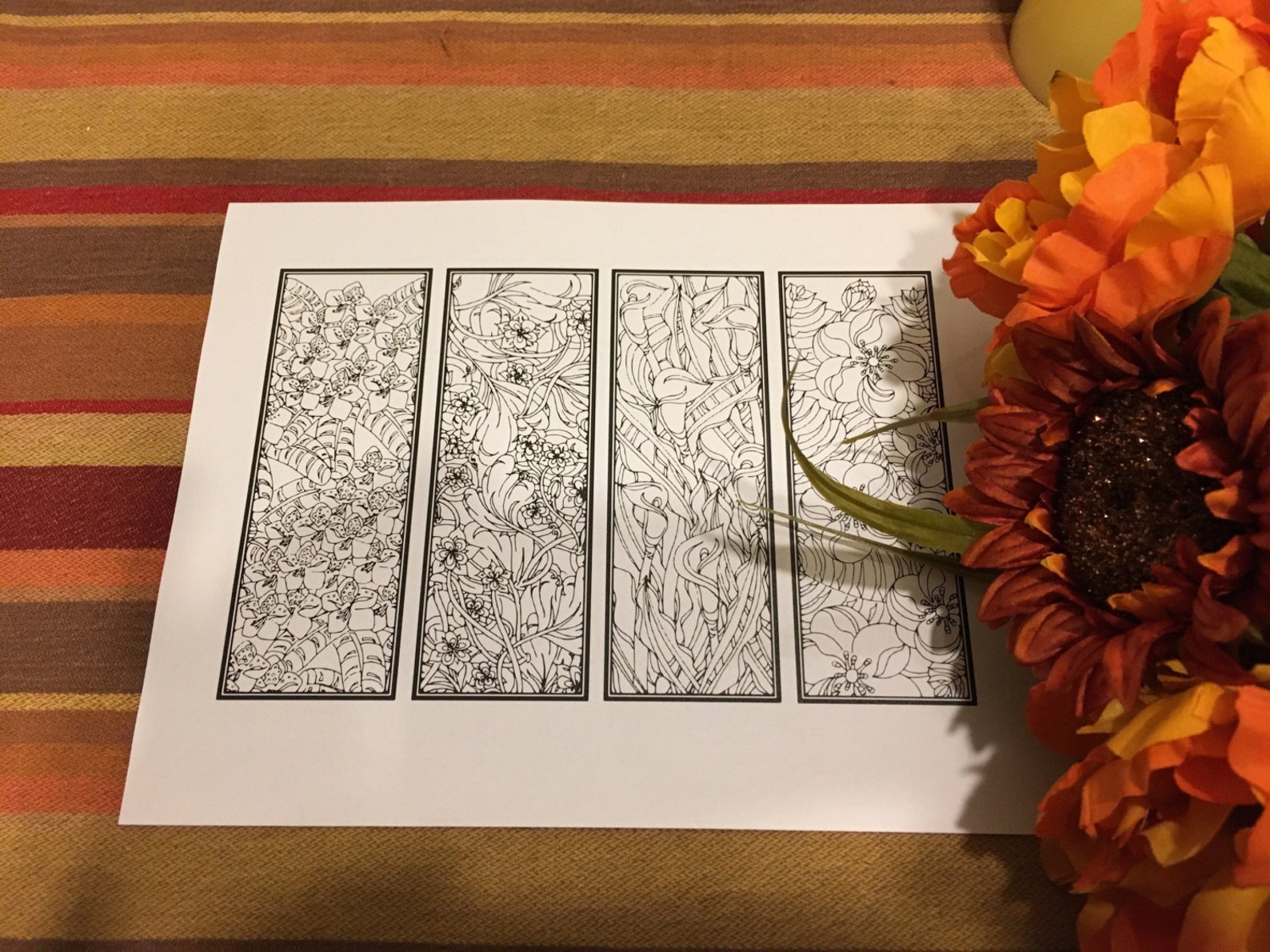 Adult Coloring Bookmark Printable Bookmark DIY Bookmarks Zentangle ...
