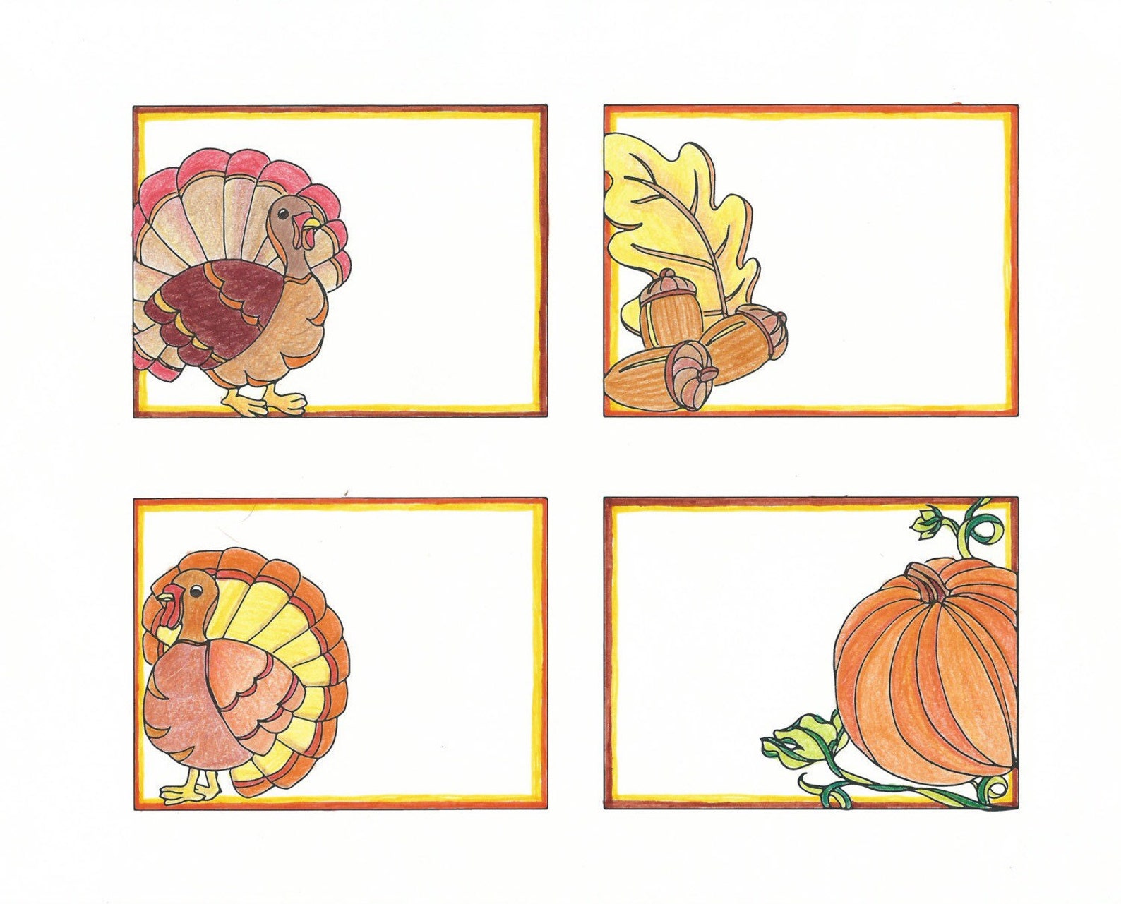 Thanksgiving Place Cards Print Your Own Festive Name Cards Etsy