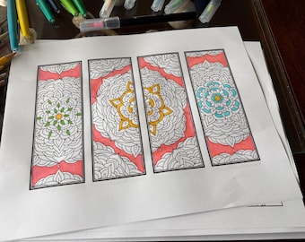 Mandala Coloring Bookmarks: Abstract Floral DIY Craft (PDF Download)