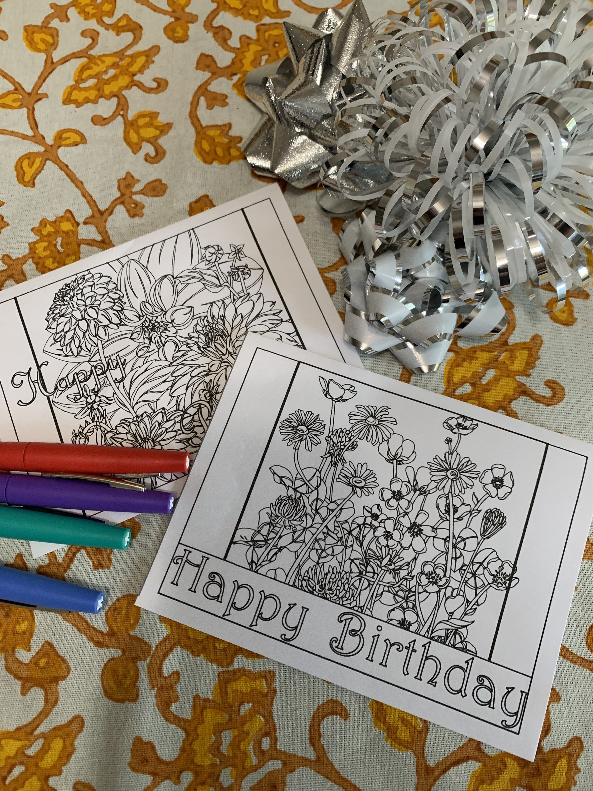 DIY Birthday Cards- Color Your Own- Greeting Cards- Print Your Own ...