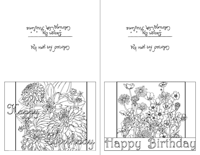 DIY Birthday Cards Color Your Own Greeting Cards Print Your Own Designs ...
