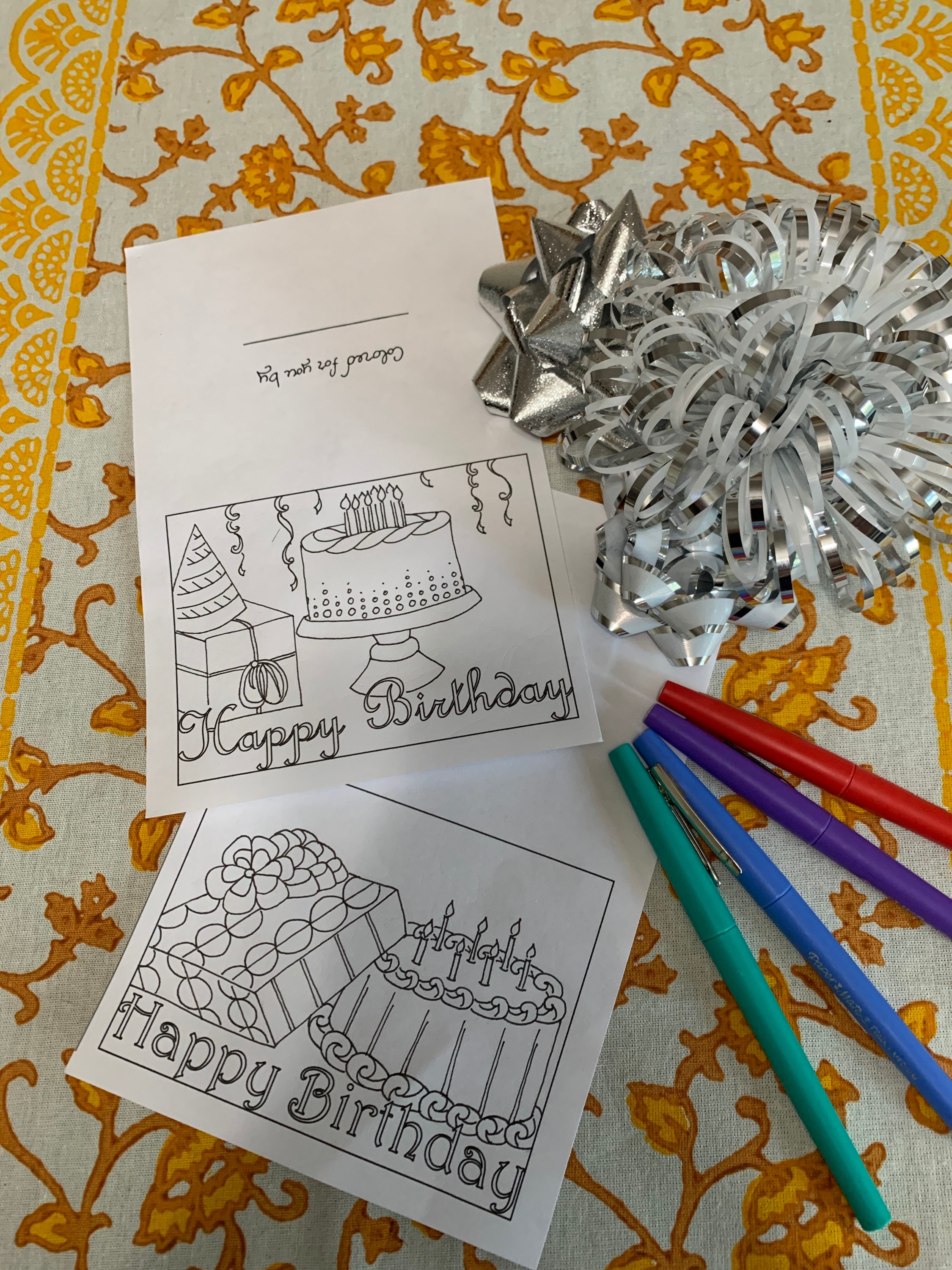 DIY Birthday Cards: Color Your Own Designs (digital Download) - Etsy