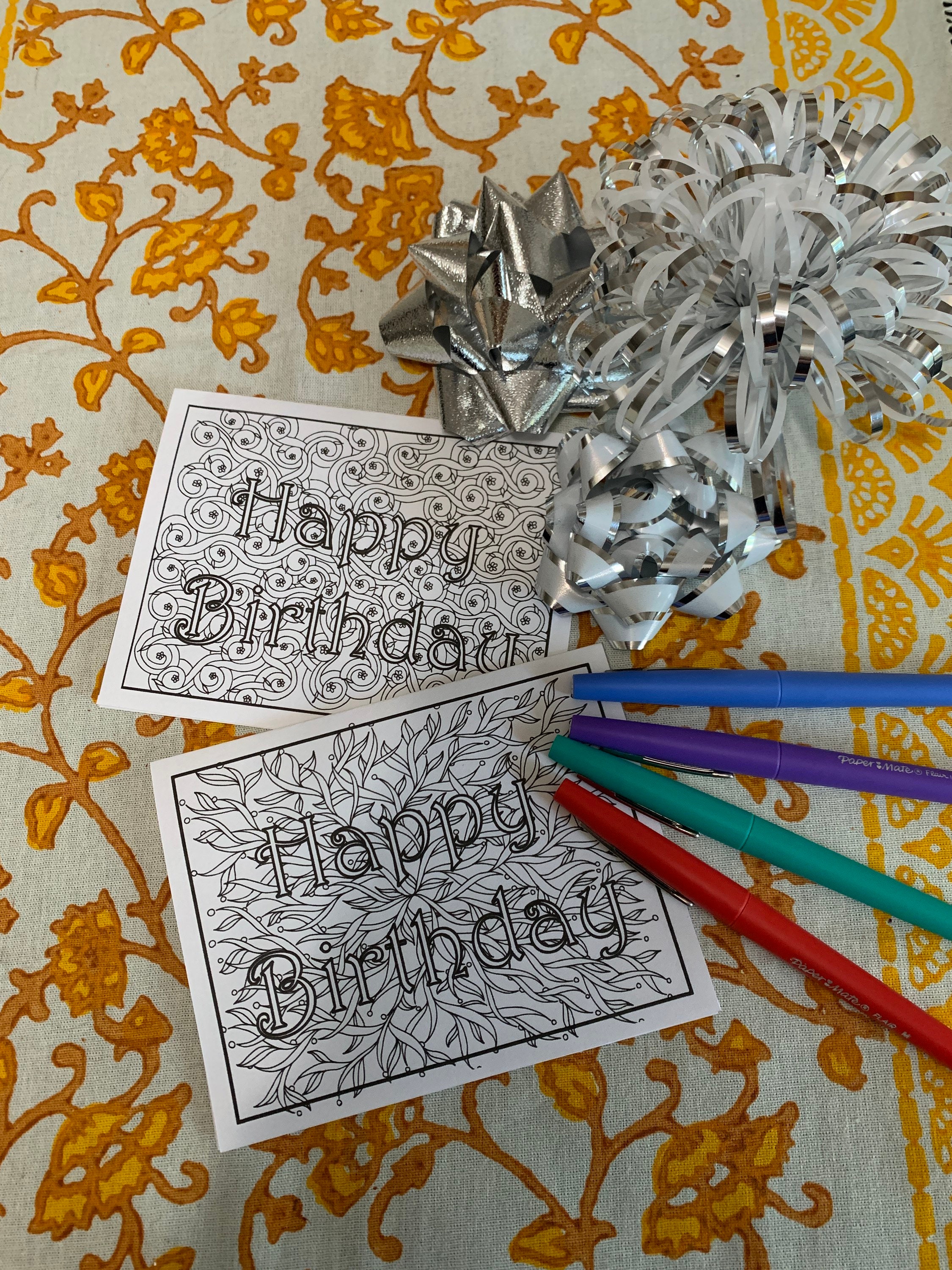 DIY Birthday Cards Color Your Own Print Your Own Designs | Etsy