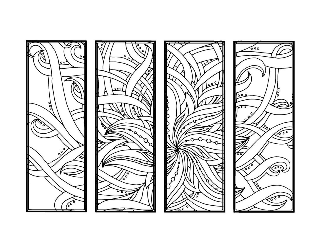 DIY Bookmarks- Set of 4- Printable Coloring Page- Instant Download ...
