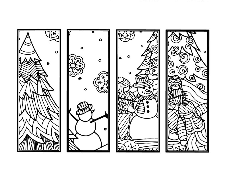 DIY Snowman Bookmarks set Of 4 holiday Crafts winter Etsy