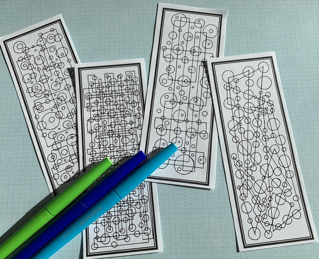 diy bookmarks set of 4 printable coloring page adult etsy