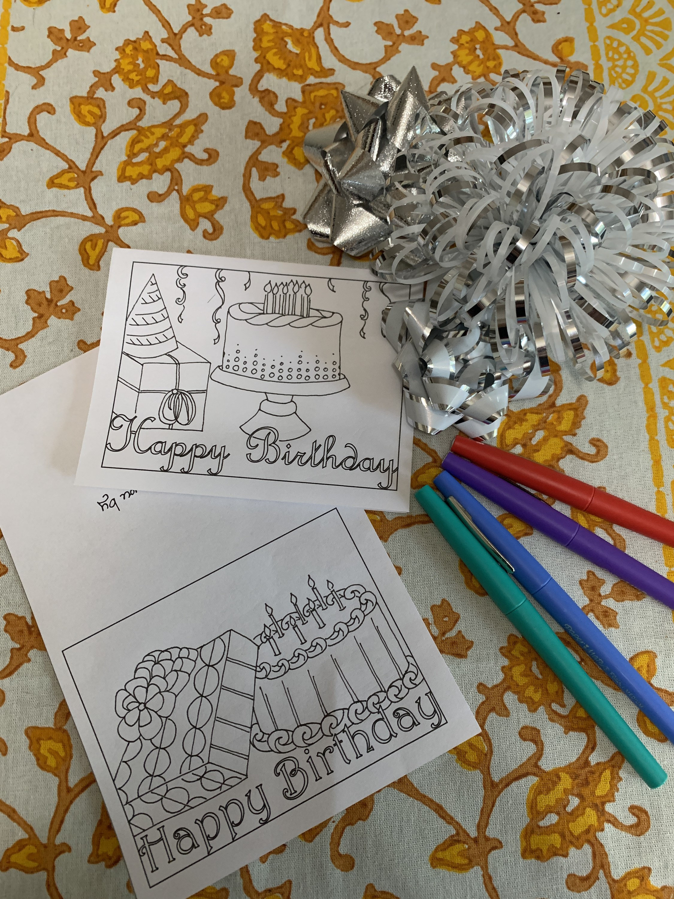 DIY Birthday Cards: Color Your Own Designs (digital Download) - Etsy
