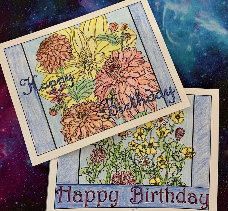 DIY Birthday Cards- Color Your Own- Greeting Cards- Print Your Own ...