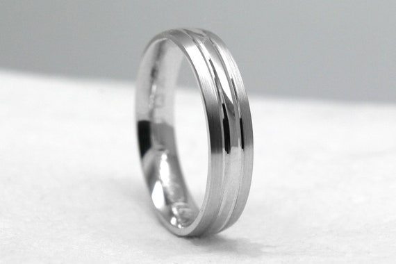 Classic 4mm Mens Womens 925 Sterling Silver Flat Polished Finish Wedding Band Ring