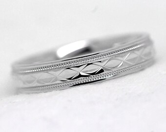 4mm 925 Sterling Silver Wedding Band for Women & Men, Women's Personalized Engraved Promise Ring, Mens Engagement Ring Anniversary Gift