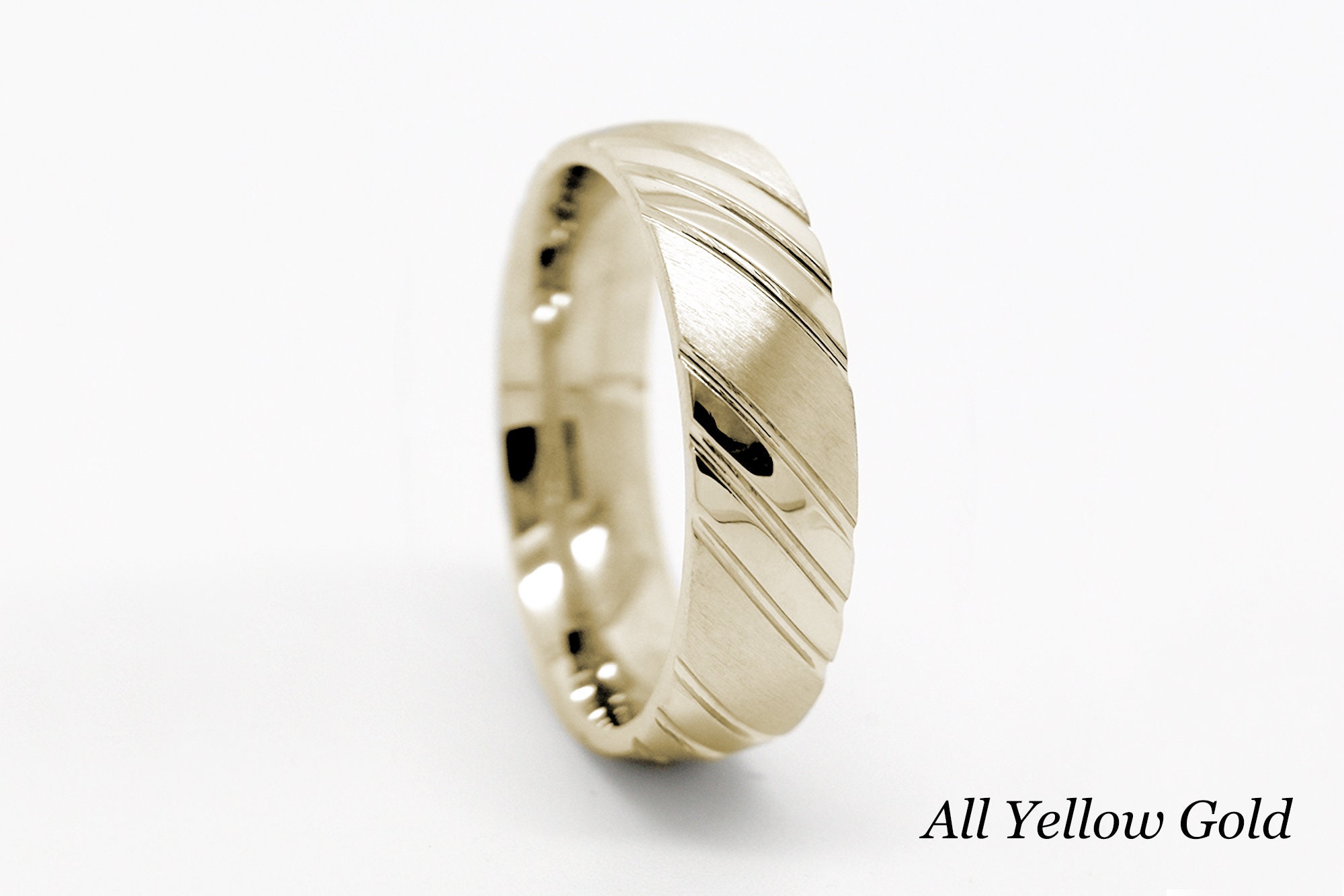 Ring for him, made from 14K gold and 15 diamonds 0.23 ct