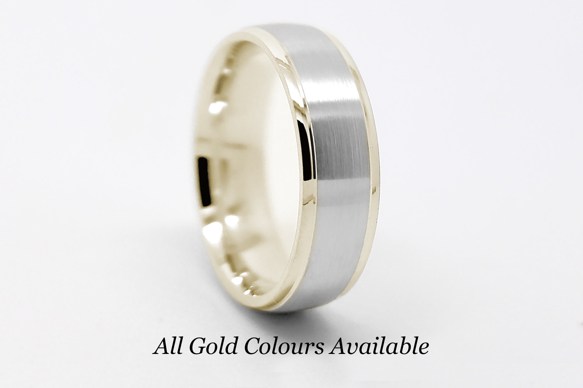 Queenwish Two Tone Tungsten Wedding Bands - 8mm Gold & Silver Brushed Rings For Couples (Sizes 5-14) - View #6