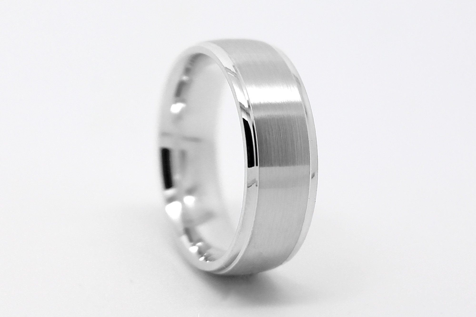 6mm Silver Brushed Ring, Classic Wedding Band for Men & Women 925 Sterling Silver Matching Women's Wedding band 6010