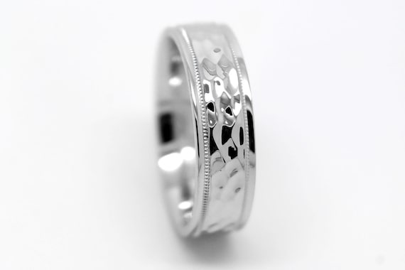 Solid 925 Sterling Silver 7mm Milgrain Comfort Fit Wedding Band