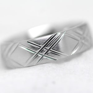 6mm 925 Sterling Silver Wedding Band, Low Dome, One tone gold Ring, Brushed Mens Engagement Ring Anniversary Gift, 0010