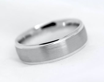 5mm Silver Brushed Ring, Classic Wedding Band for Men & Women 925 Sterling Silver Matching Women's Wedding band 6010