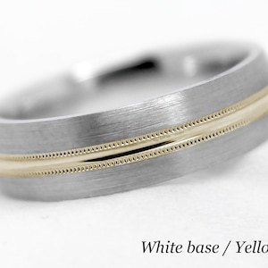 6mm 10k Solid Gold Wedding Band for Men and Women, Solid Two tone Gold Men's Engagement Ring Anniversary Gift for him