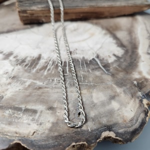 Sterling Silver Rope chain, 2mm round 18 inch, lobster clasp