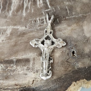 Cross Crucifix Pendent only, Sterling Silver, Handmade cast Jewelry