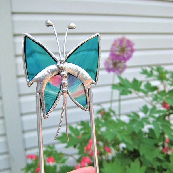 PLANT STAKE - Stained Glass - Butterfly Memories