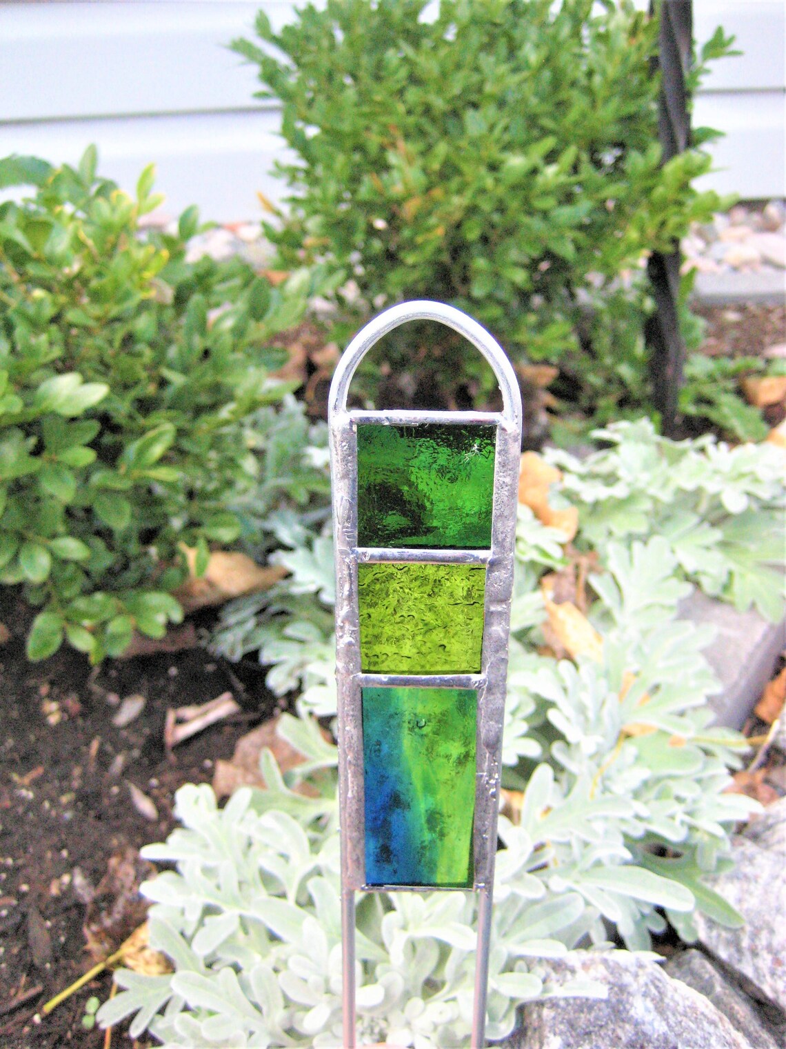 PLANT STAKE Stained Glass Northern Lights Etsy