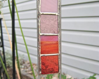 PLANT STAKE - Stained Glass - Cranberry Sunrise