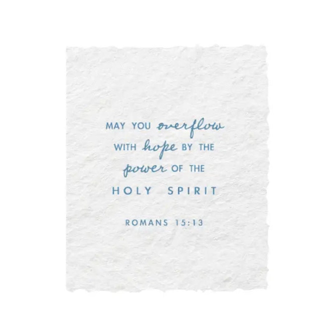 Overflow With Hope Scripture Religious Greeting Card - Etsy