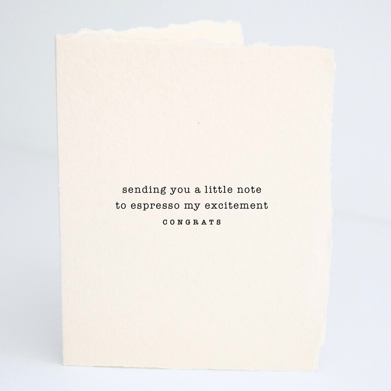 Espresso How Much You Bean to Me LoveCoffee Handmade Paper Letterpress Greeting Card Folded