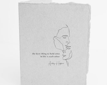 Best thing to hold is each other - Anniversary Handmade Paper Letterpress Eco-Friendly Greeting Card