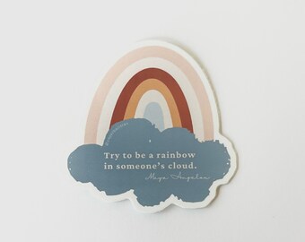 Maya Angelou Inspirational Sticker - 'Be A Rainbow' Quote For Laptop & Water Bottle