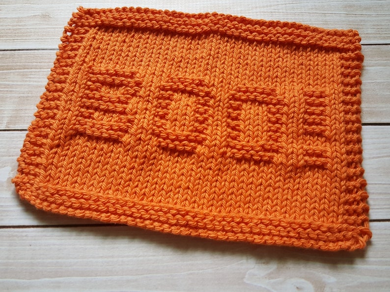 Halloween Knit Pattern Set Spooky Boo Dishcloth Dishtowel Etsy